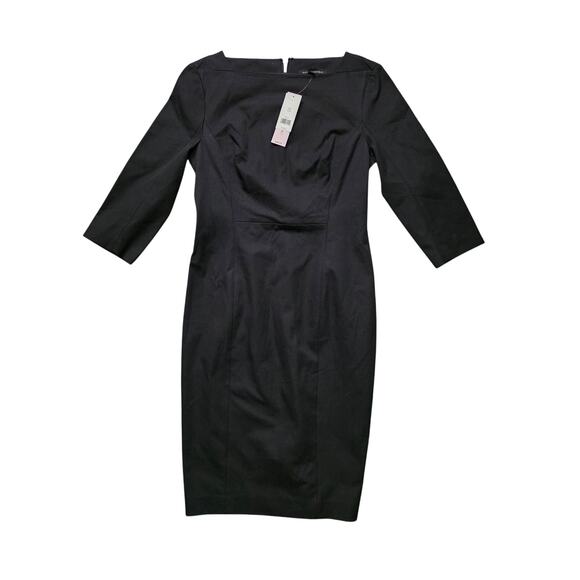 Banana Republic Black Stretch Square Neck Sheath Dress Women’s Petite 10 NWT - Picture 1 of 8